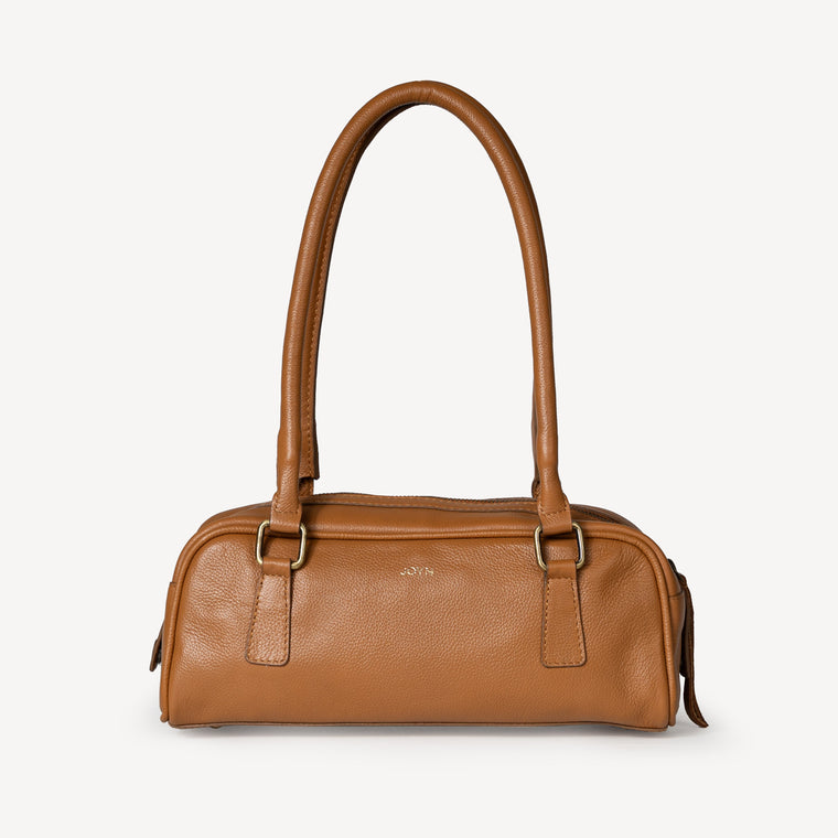 Leather Bowler Bag- Camel- COMING SOON!