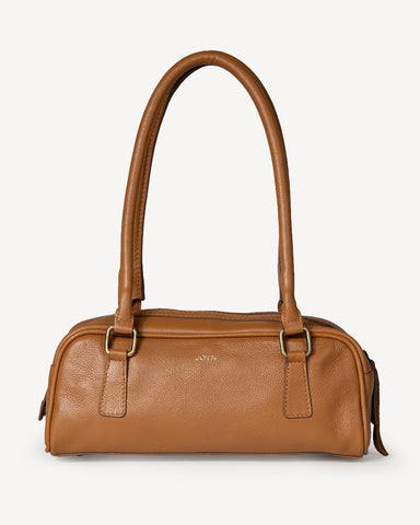 Camel Leather Bowler Bag- LAST ONE!