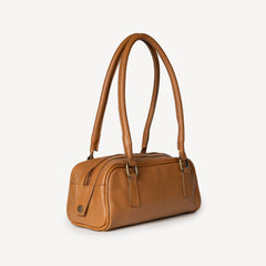 Leather Bowler Bag- Camel- COMING SOON!