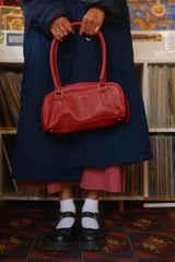 Leather Bowler Bag- Cherry- COMING SOON!