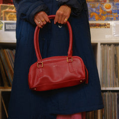 Leather Bowler Bag- Cherry- COMING SOON!