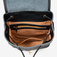 Mini Foldover Backpack- Black