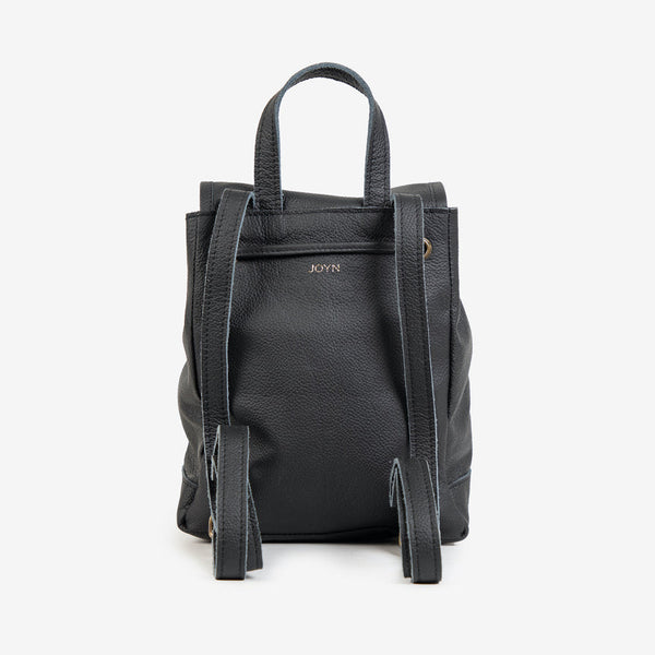 Mini Foldover Backpack- Black
