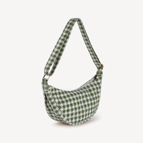 Moon Sling Bag- Olive Gingham