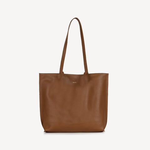 Pebbled Leather Everyday Tote - Camel