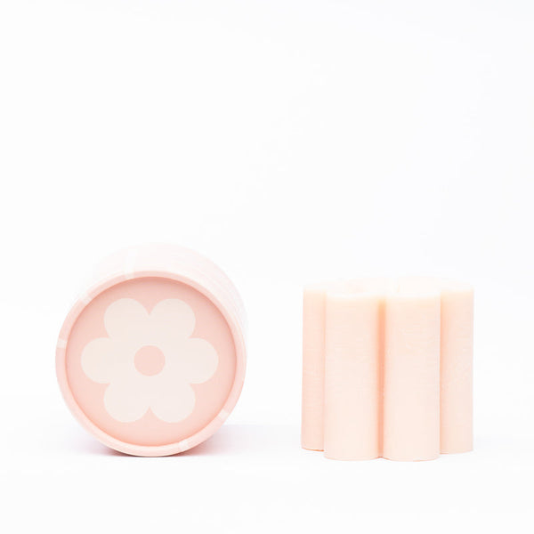Pink Daisy Pillar Soy Candle