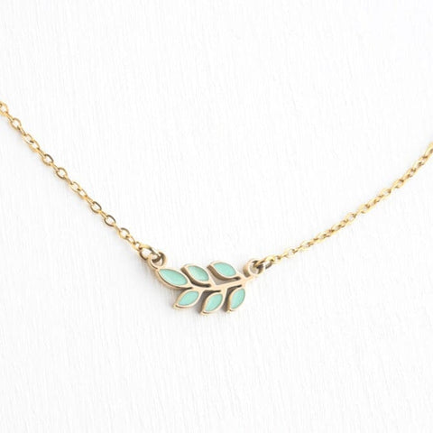 Rowen Leaf Necklace in Mint - Redemption Market
