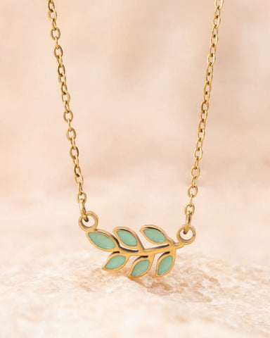 Rowen Leaf Necklace in Mint - Redemption Market