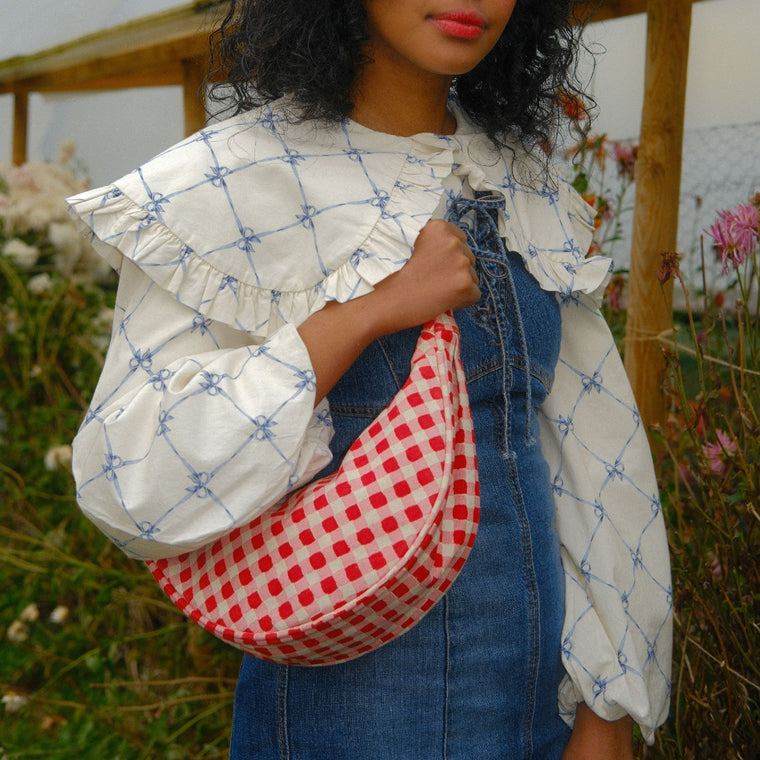 Tomato Gingham Moon Sling Bag- COMING SOON!