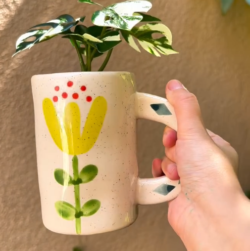 Yellow Blossom Hand-Painted Mug