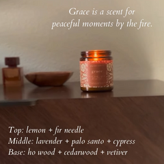 Grace Soy Candle- Lavendar + Cedarwood