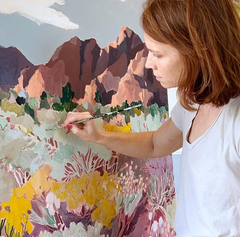 Blue Desert Mountains Art Print