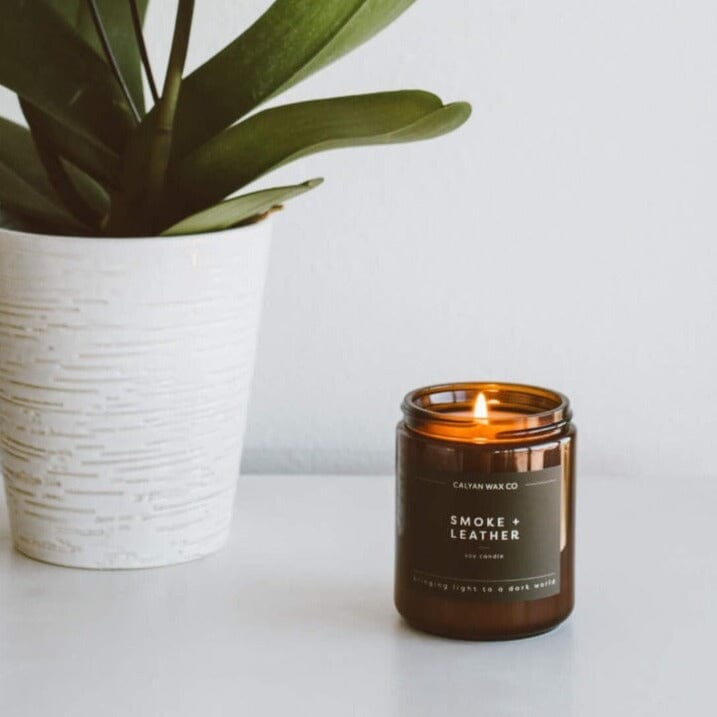 Smoke + Leather Amber Jar Soy Candle