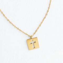 Axis Gold Cross Necklace