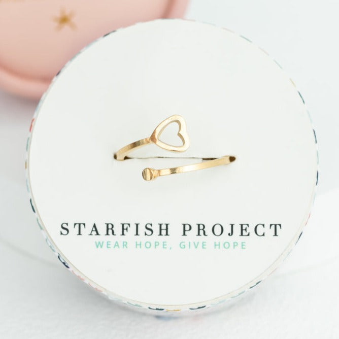 Starfish Project gold plated heart ring