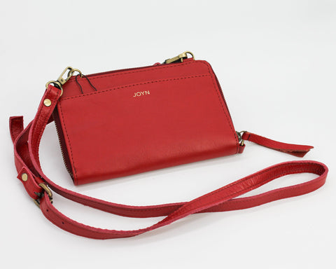 Tomato Leather Crossbody Wallet- LAST ONE!