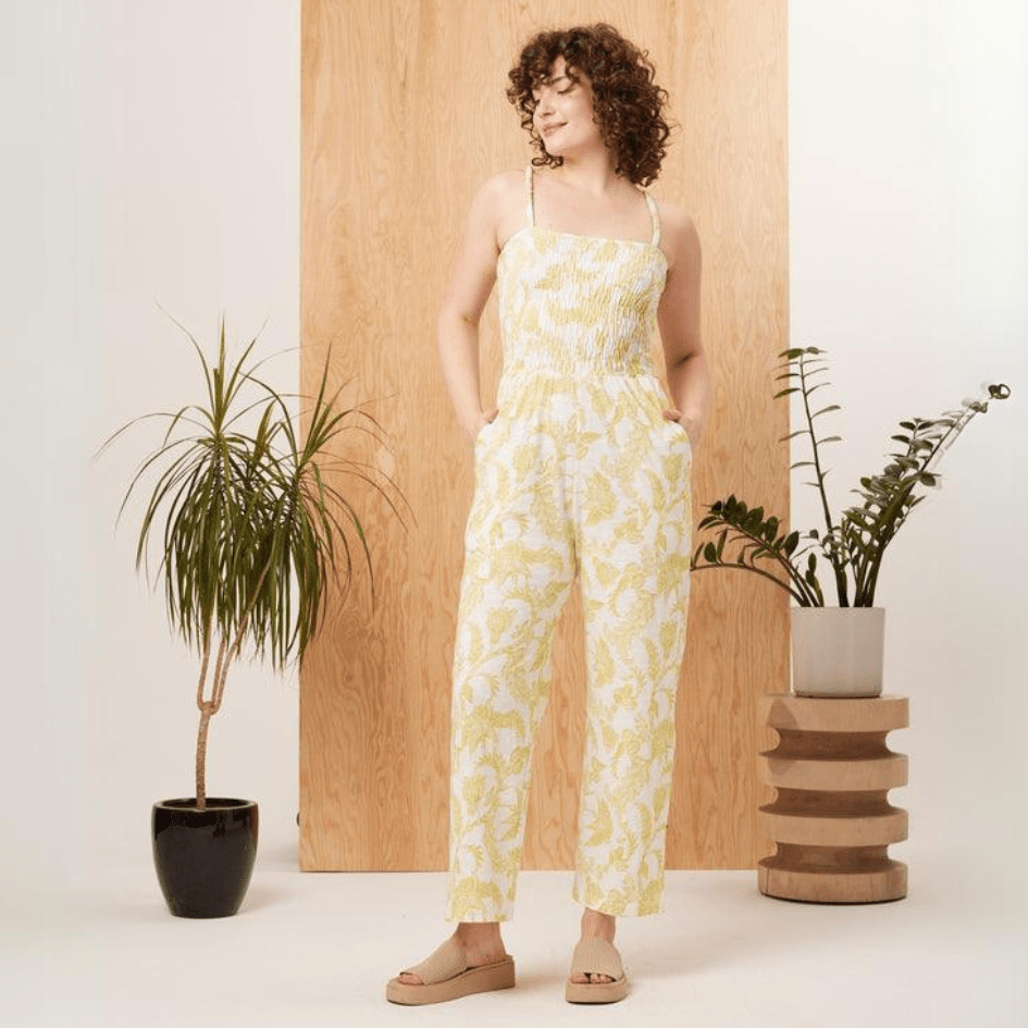 Chartreuse Organic Cotton Jumpsuit - Redemption Market