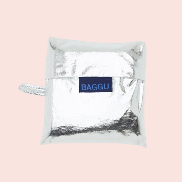 Baggu Reusable Bag- Metallic Silver