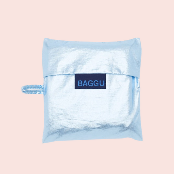 Baggu Reusable Bag- Metallic Light Blue