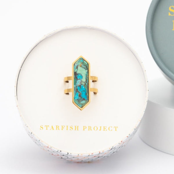 Starfish Project fair trade turquoise ring
