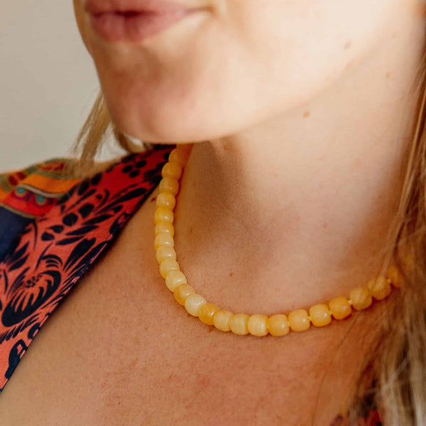 Handcrafted Yellow Calcite Necklace