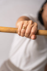 Gold Bamboo-Textured Ring
