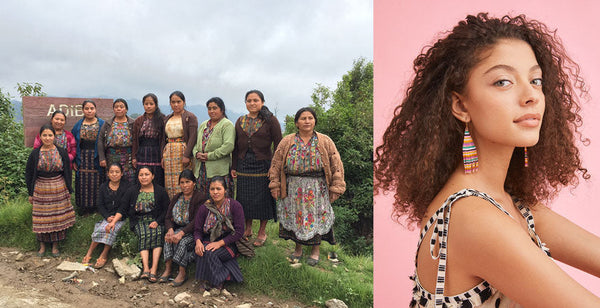 Beaded Olive Hoops- Small