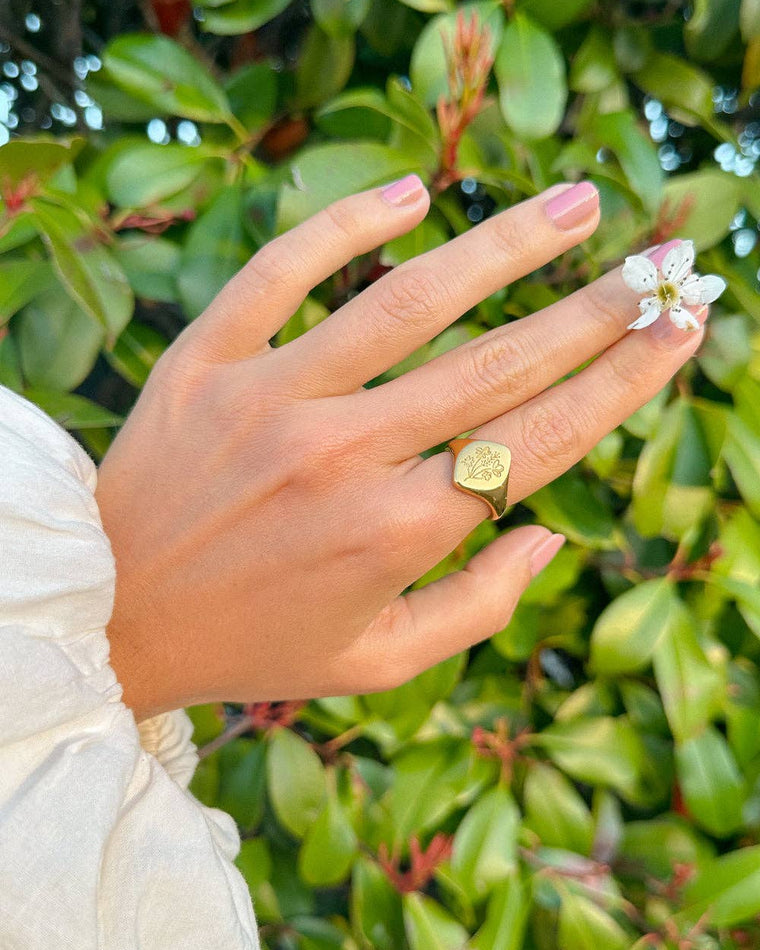 Floral Signet Ring