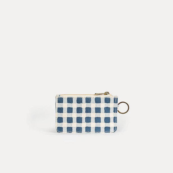 Small checkered pouch on a white background