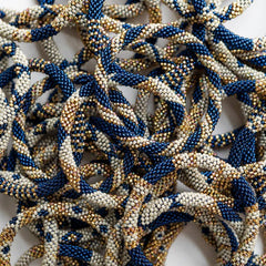 Blue + Gold Roll-on Nepali Bracelets - Redemption Market