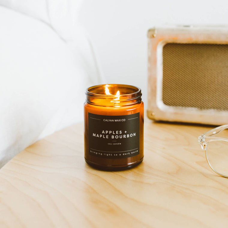 Apples + Maple Bourbon - Amber Jar Soy Candle