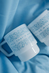 All That's Broken, He Will Mend- Milk Glass Mug