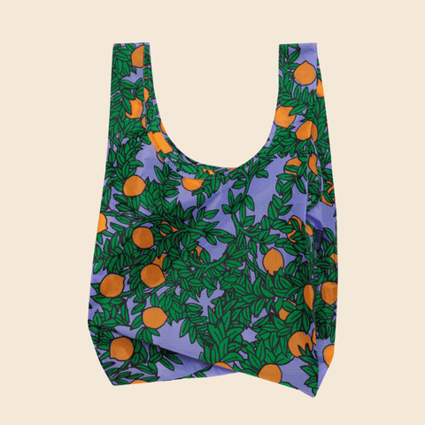 Baggu Reusable Bag- Orange Tree Periwinkle