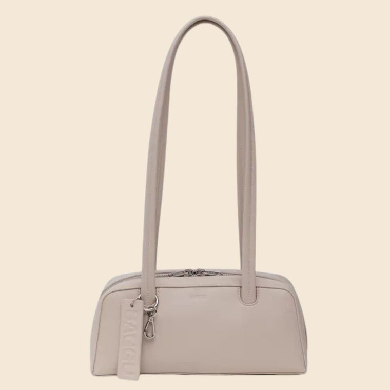 Baggu Recycled Leather Bowler Bag- Stone