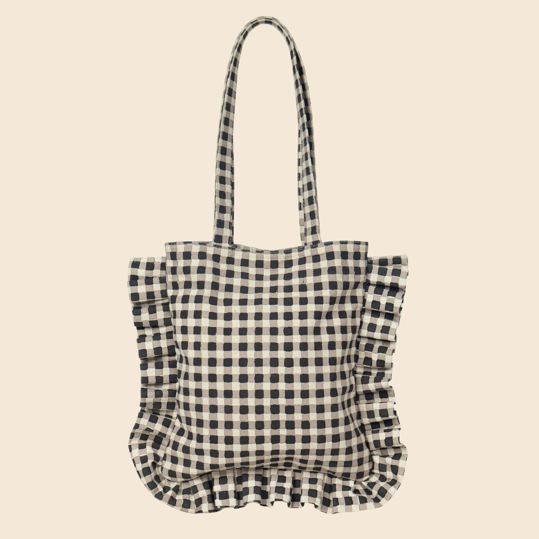 Ink Gingham Momo Tote