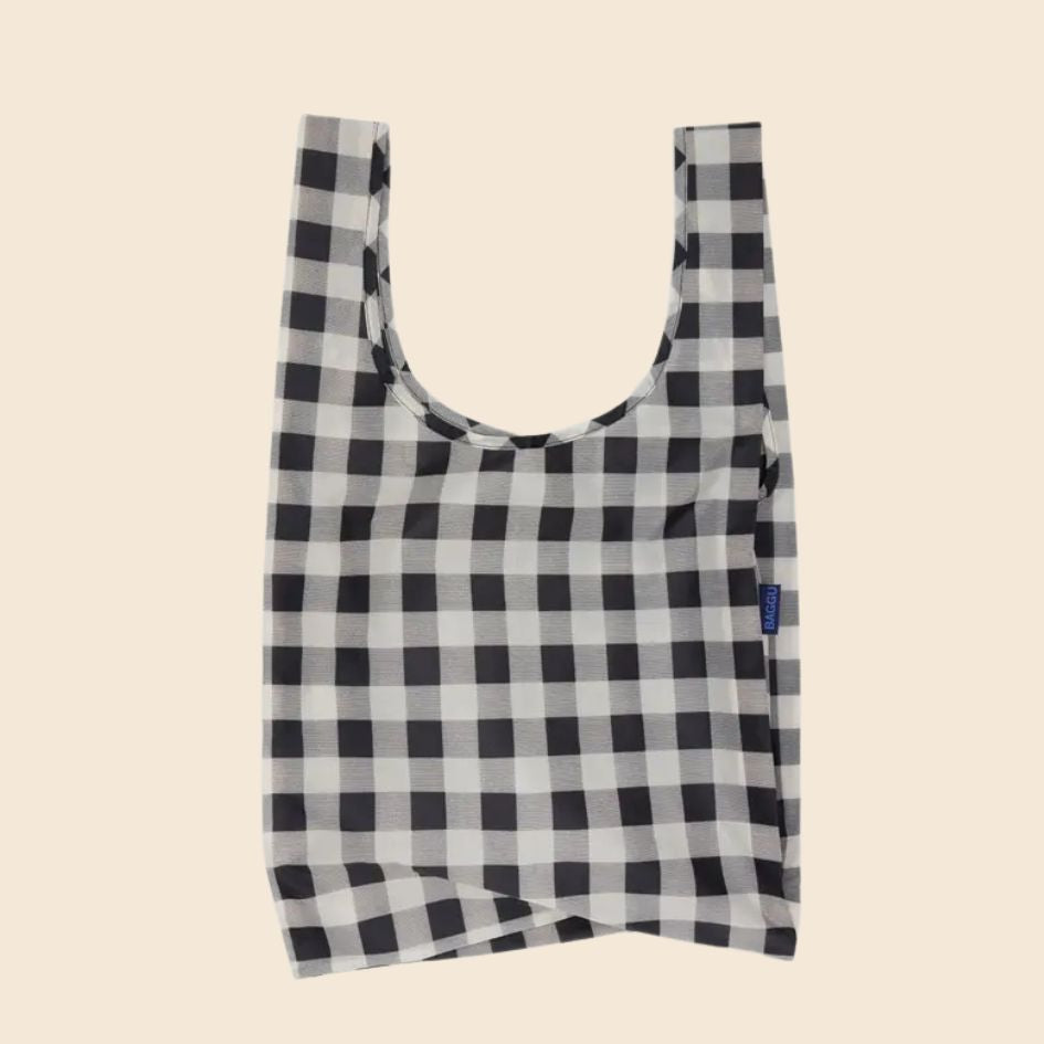 Baggu Reusable Bag- Black + White Check