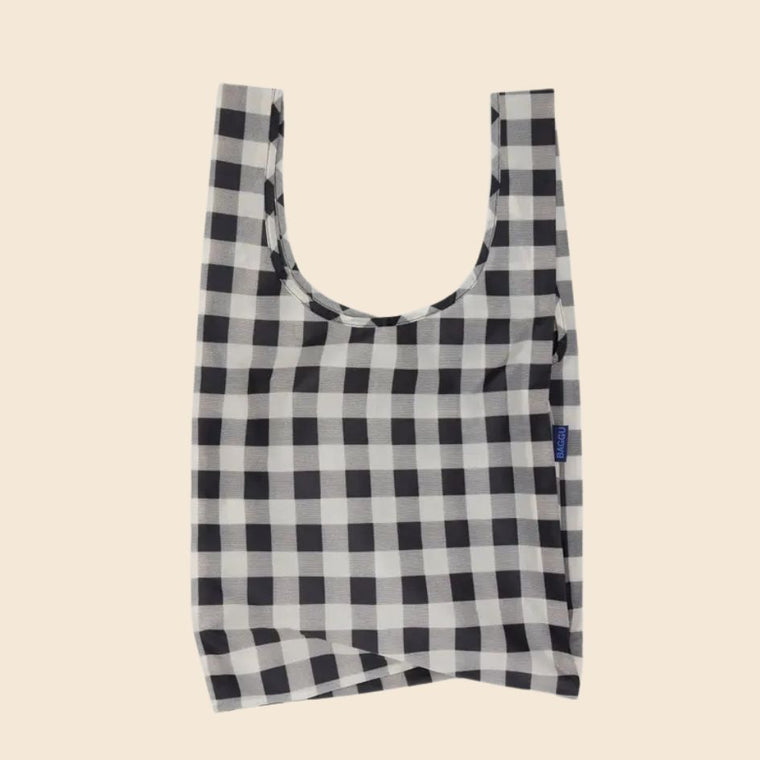 Baggu Reusable Bag- Black + White Check
