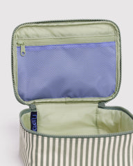 Small BAGGU Cosmetic Case- Sage Stripe