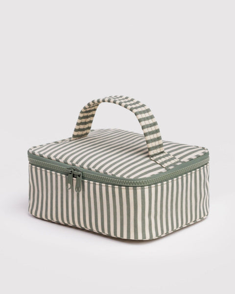 Small BAGGU Cosmetic Case- Sage Stripe