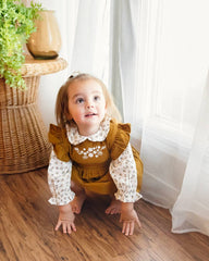 Corduroy Pinafore Baby Dress Set