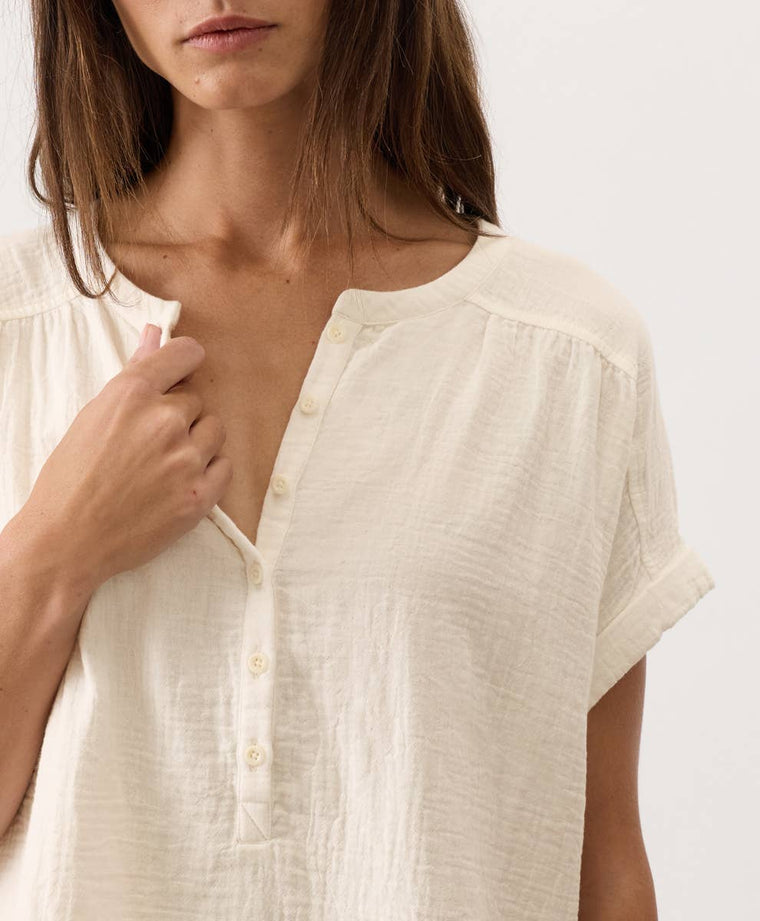 Coastal Double Gauze Short Sleeve Popover