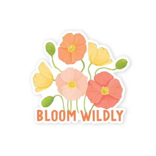 Bloom Wildly Colorful Poppies Sticker