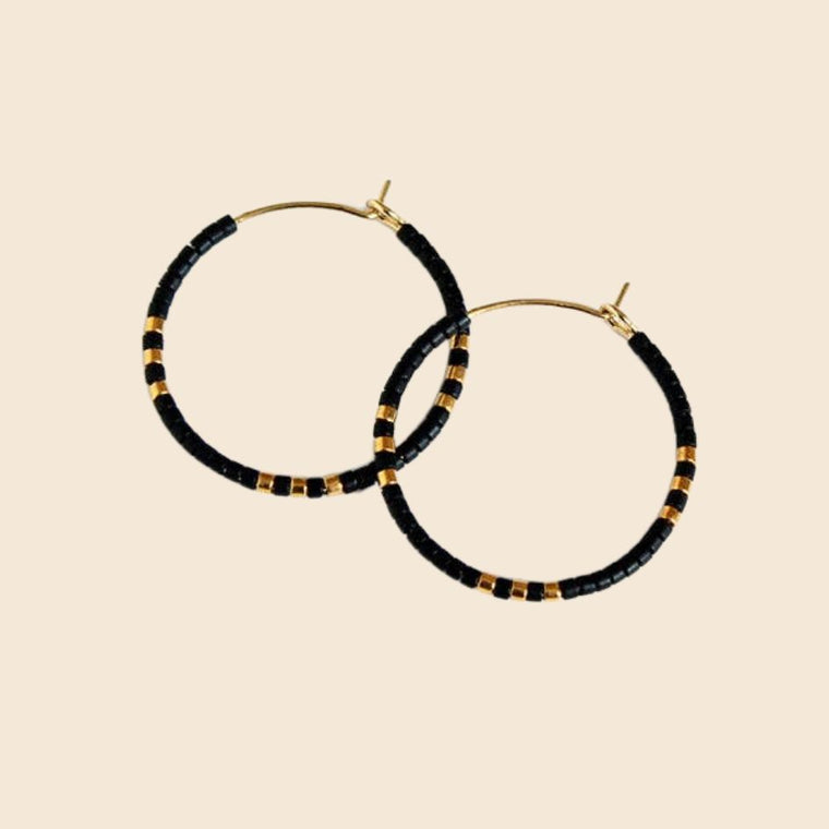 Zoe Small Beaded Hoops