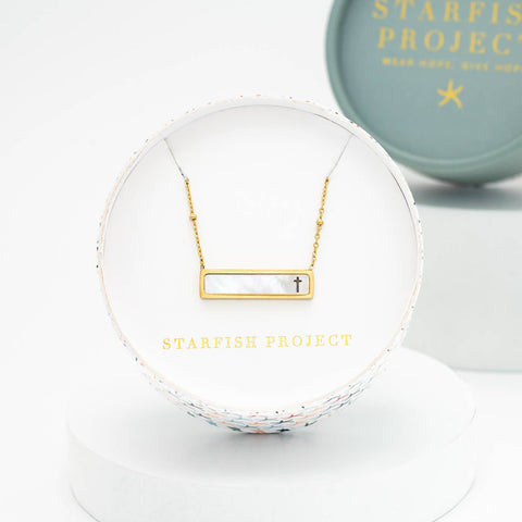 Faith Reversible Cross Bar Necklace