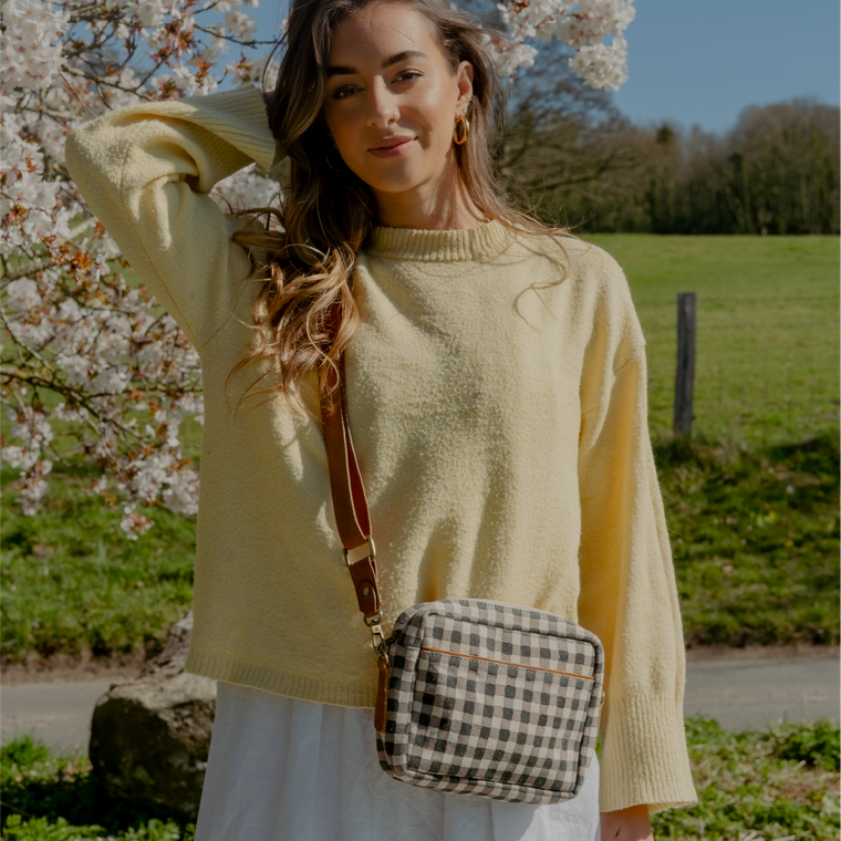 Camera Bag- Ink Gingham