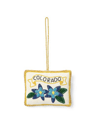 Decorative ornament with 'Colorado' text and floral design on a white background