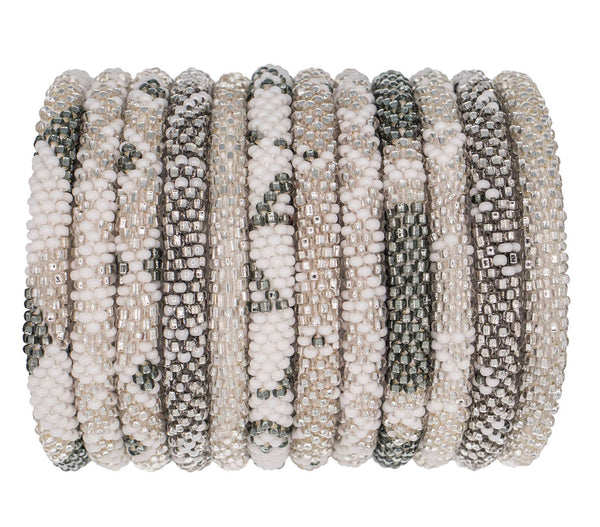 Sterling Roll-on Beaded Bracelets