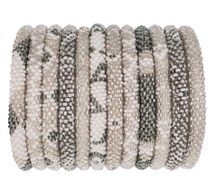 Sterling Roll-on Beaded Bracelets