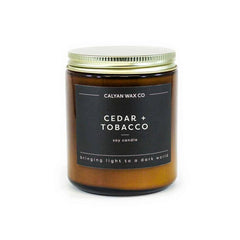 Cedar + Tobacco Amber Jar Soy Candle - Redemption Market