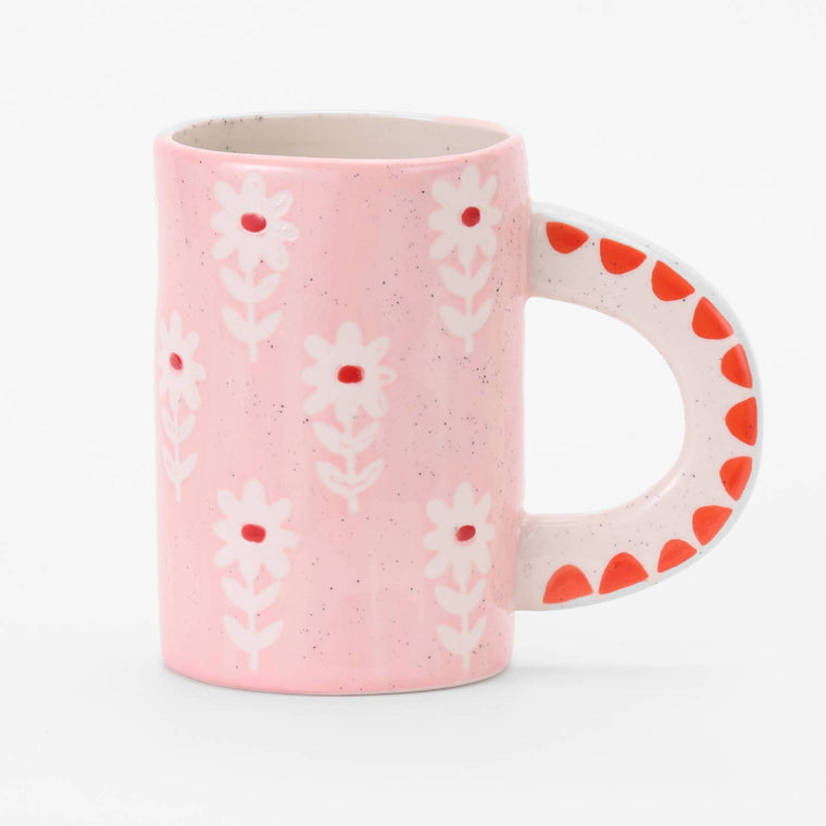 Pink Blossom Hand-Painted Mug
